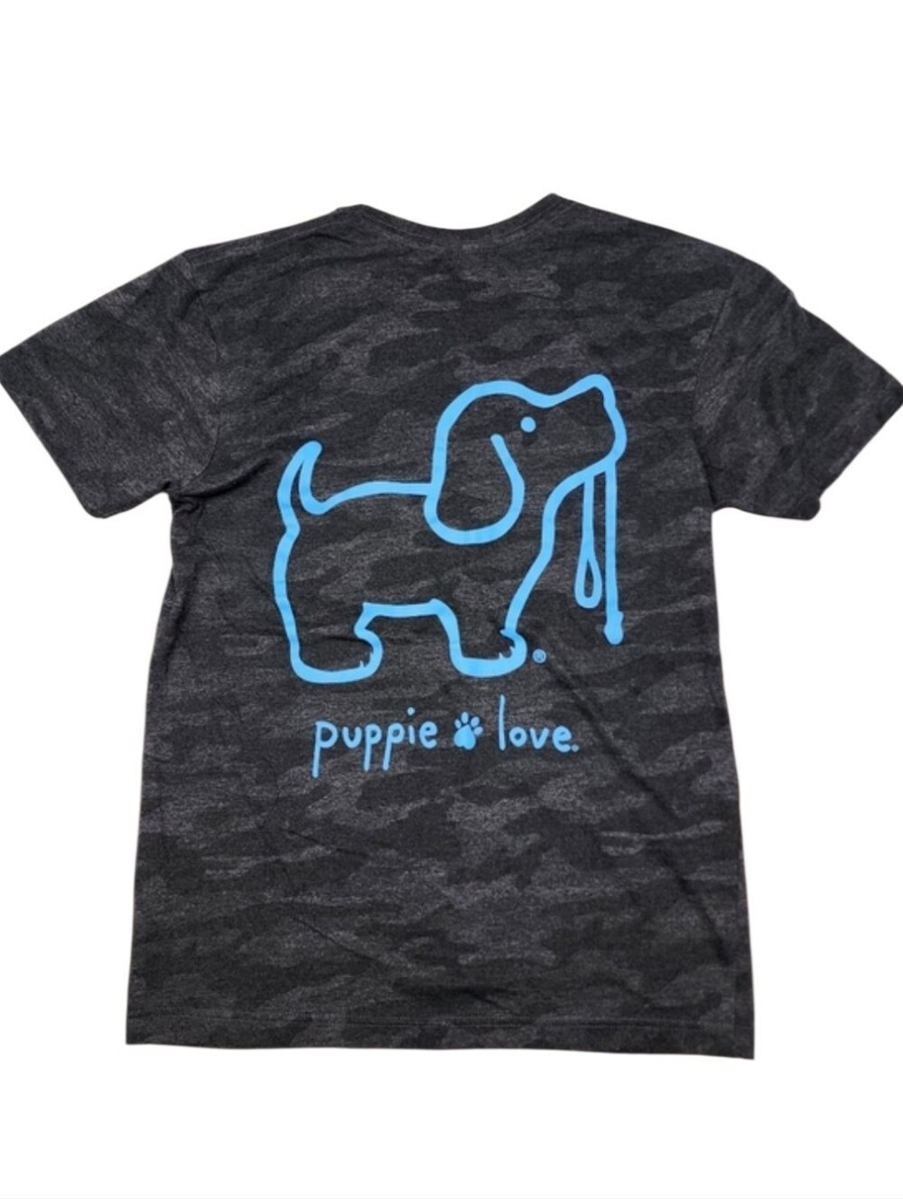Puppie Love T-shirt Logo Gray Camo Women's Size Small 🐾 Dog Lover T-shirt